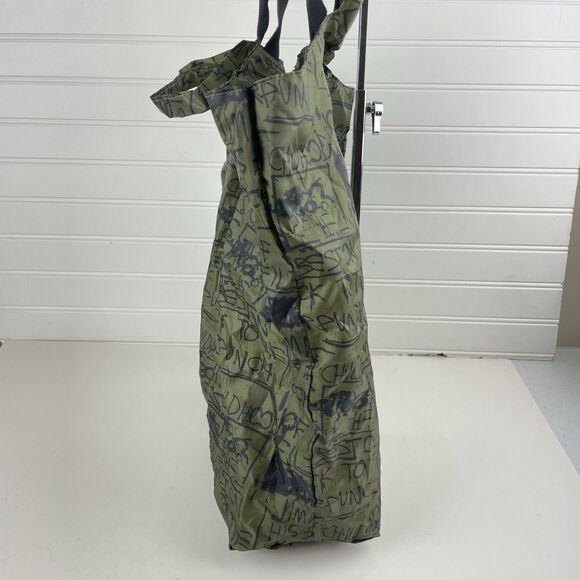 UNIQLO Jean Michel Basquiat Pocketable Tote Bag Olive Green Limited Edition NWT - Picture 3 of 5